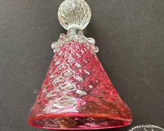 Art Glass Cranberry Bell