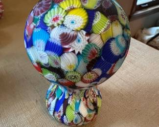 Colorful Murano Millefiori Glass Paperweight
