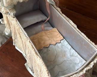 vintage wicker baby doll bassinet