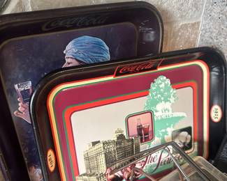 vintage Coca-Cola metal collector trays