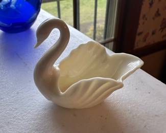 vintage Lenox porcelain swan trinket dish
