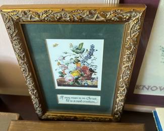 framed floral wall art piece