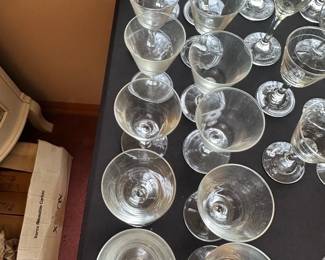 Set of 17 Vintage Crystal Wine Glasses