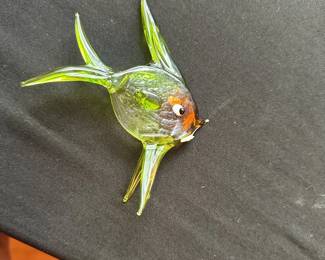 hand blown glass angelfish figurine