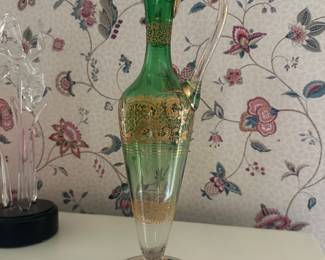 vintage art glass decanter