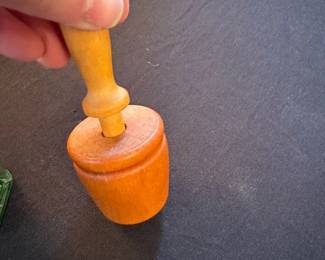 vintage wooden butter mold press