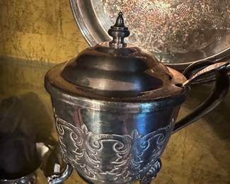 vintage silver-plated sugar bowl
