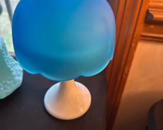 Blue Frosted Glass Lamp Shade