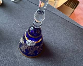 Bohemia Cobalt Blue Glass Bell
