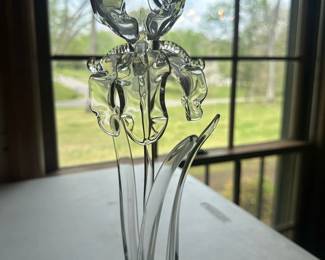 vintage hand-blown clear glass sculpture