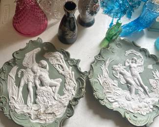 vintage German jasperware plaques