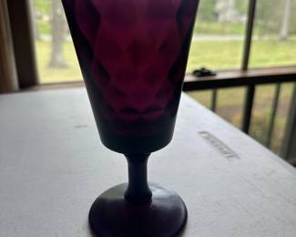 amethsyt purple pressed glass goblet