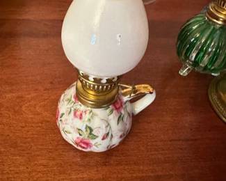 Floral Ceramic Miniature Oil Lamp