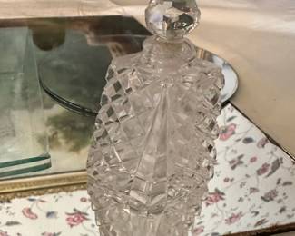 vintage cut crystal glass decanter