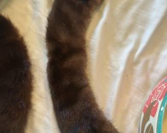 brown mink fur stole 