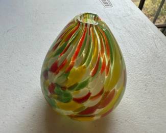 Pearlessence hand blown glass bud vase