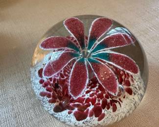 vintage art glass paperweight