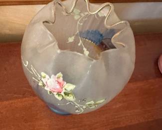 Hand-Painted Frosted Glass Vase