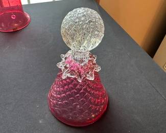 Art Glass Cranberry Bell