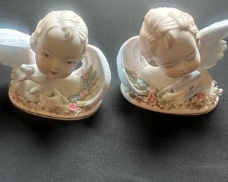 Lefton vintage porcelain cherub angels