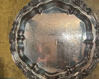 vintage ornate footed serving tray