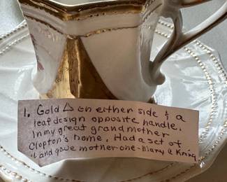 Vintage Gold Trimmed Porcelain Teacup