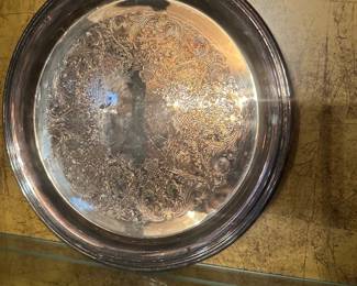 vintage silver-plated serving tray