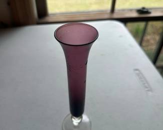 antique purple glass bud vase