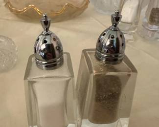 Vintage Glass Salt and Pepper Shakers