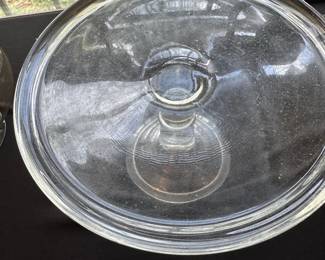 antique glass pedestal cake stand