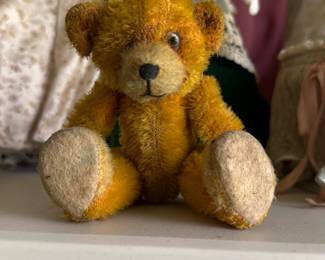 Antique Small Orange Plush Teddy Bear