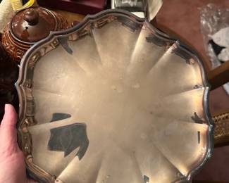 Vintage Silver-Plated Scalloped Tray