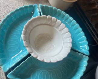 MCM Lazy Susan chip and dip serving set