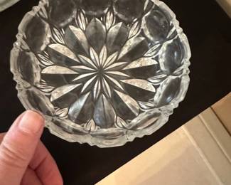 vintage crystal candy dish