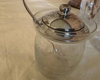 vintage glass condiment jar