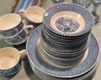 Vintage blue and white dishes 