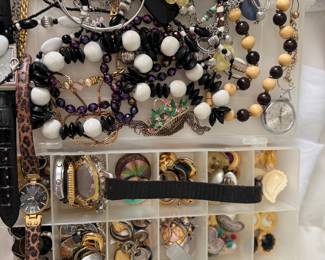 assortment of costume jewelry 