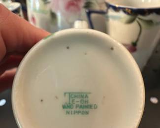 Hand Painted Nippon Floral Pitcher Set