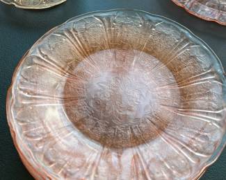 Pink Depression Glass Dinner Plates Set