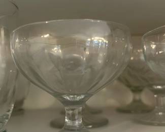 Set of 9 Clear Glass Dessert Cups