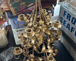 Vintage Gold Metal Candelabra