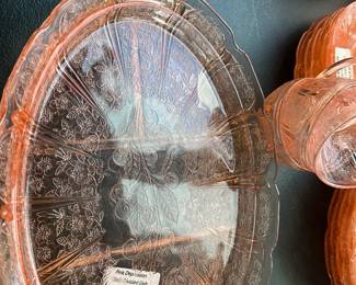 Pink Depression Glass Platter 11.5-inch