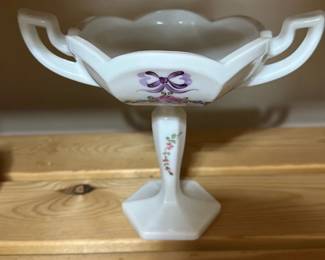 Vintage Milk Glass Pedestal Candy Dish