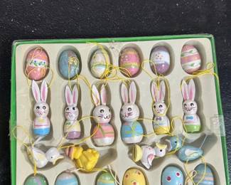 Vintage Easter Bunny & Egg Ornaments