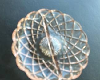Vintage Glass Divided Serving Dish