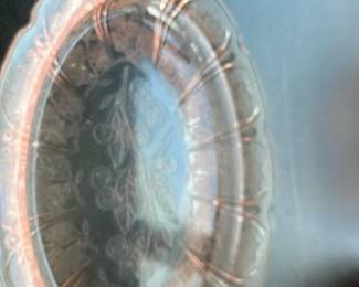 Pink Depression Glass Serving Bowl