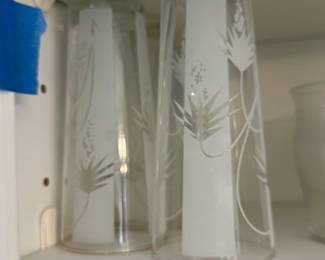 Set of 4 Etched Glass Tumblers