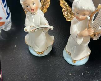 Porcelain Angel Figurinewith Gold Wing