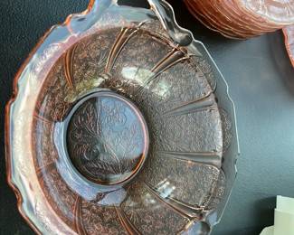 Pink Depression Glass Fruit Bowl