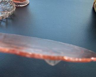 Pink Depression Glass Pedestal Plate